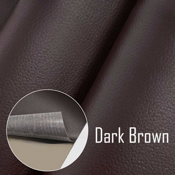 Självhäftande Läderlapp Reparationslapp för Soffa Mörkbrun 35*137 brun brown