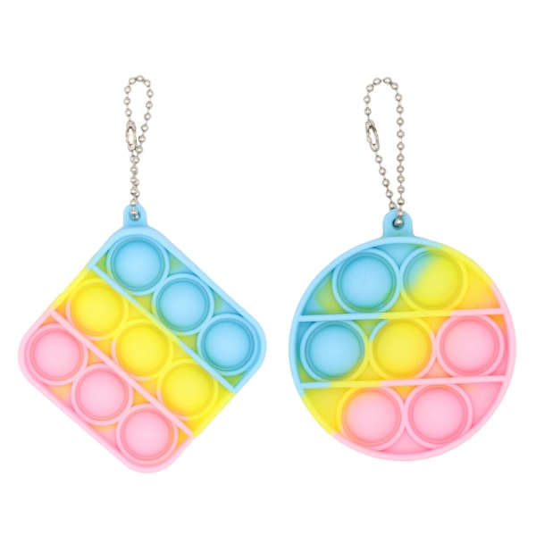 Mini Pop Leksak, Nyckelring Pop-Bubbla Sensorisk Leksak, för Barn Vuxna (2-pack)