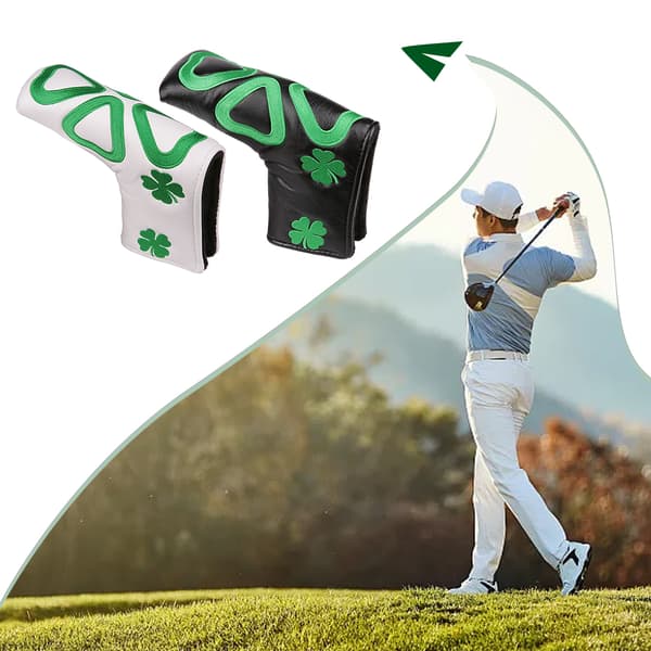 Utsökt Golfboll Putter Huvudskydd i PU-Läder med Magnet white