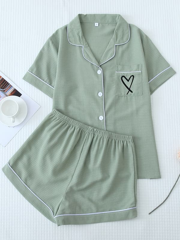 Sommerpyjamas, korte ærmer og shorts 5 XL