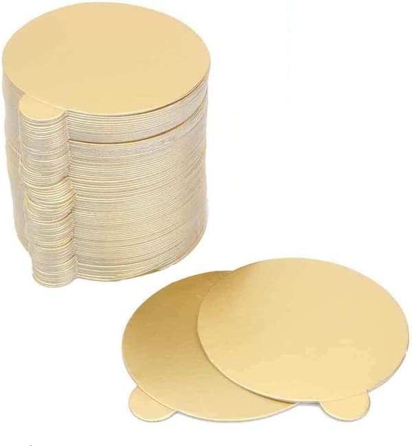 100 st/set Triangulära Mousse Tårtunderlägg Pappersmugg Tårta Dessertbricka Displayställ Bröllopsfödelsedag Tårtbakelse Dekorationskit (Rund)