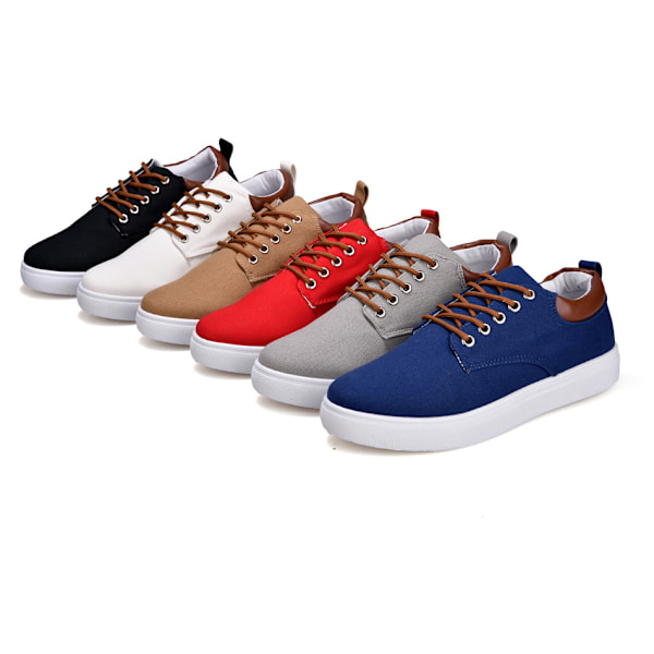 Canvas Sneakers Koreansk Stil Herr Allround Casual Skor Trendiga Oversize Sneakers För Män Svart Black 40