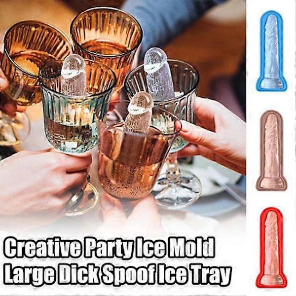 Isform Penisform Tjock Läcksäker Enkel Frigöring DIY Drycker Iskubform Party Ismaskin Kylande Whiskey Cocktails Gör Isblock blue