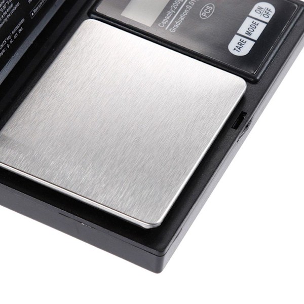 Digitalvåg i fickformat, Pocket Scale, Smyckesvåg 0.01 - 200g Black Svart
