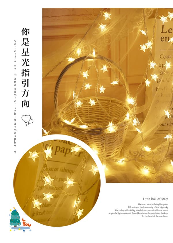 3m LED-lysstreng til jul, camping og dekoration