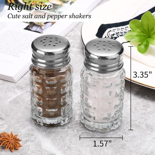 Salt- och pepparströare i glas, cylindrisk saltströare