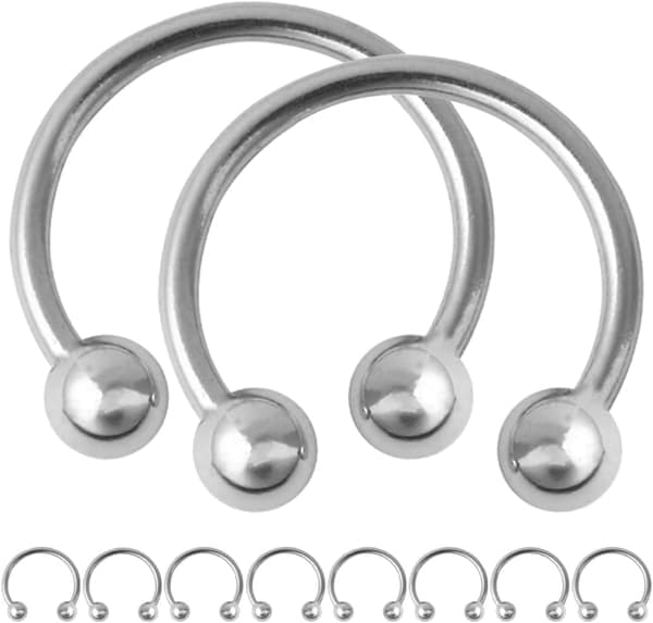 Metall Hästsko Septum Ring Hatt Hoop 10st 1.5cm Silverlegering Piercing Smycken