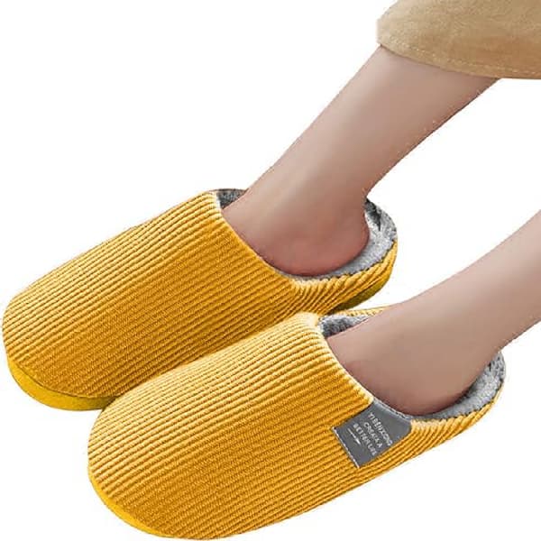 Specialerbjudande! Damtofflor, vintertofflor för kvinnor, bekväma och varma, fleecefoder, gula vintertofflor, storlekar 36-37 36-37 Yellow