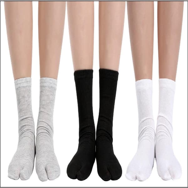 Par Unisex Tabi Flip Flop Sokker Geta Sokker Bomuld Split Toe Tabi Sokker Elastisk til Kvinder og Mænd, Multicolor