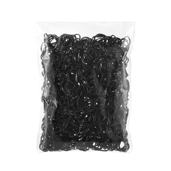 500x hårelastikker, plastik - sort black Svart