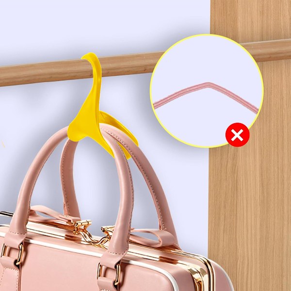 Väskhängare för Garderob, Handväskehållare Ryggsäckshängare Krok för Organisering Förvaring Handväskor Tote Bags Ryggsäckar yellow