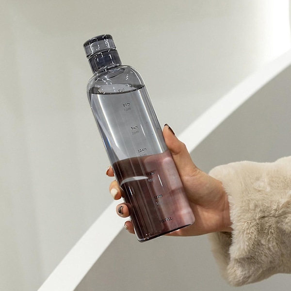 500ml Transparent Vattenflaska i Plast Stor Kapacitet Glas Vattenflaska För Gym Sport Resor Träning