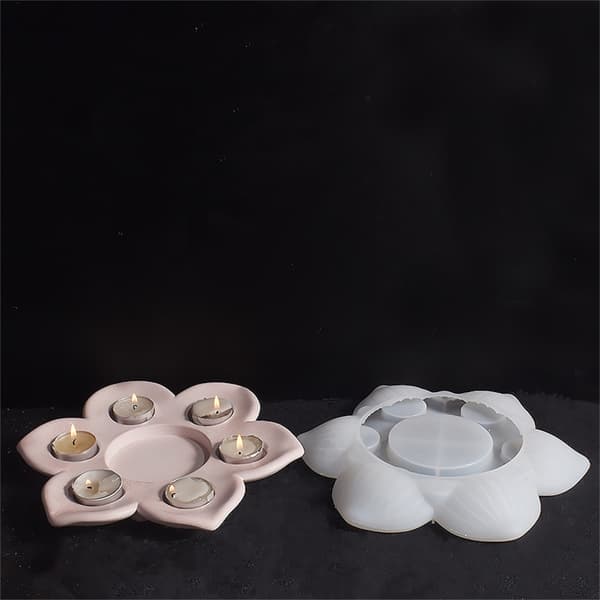 Blomster Teelysholder Silikoneform 6 Hulrum Silikone Lyskopform