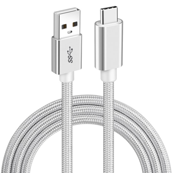 2-Pack USB-C typ-C Laddkabel 1M S25/A41/A50/A53/S20/S21/S22/S23/S24 OCH iPhone 15 / 16 PRO PLUS MAX (2-PACK) 1 meter