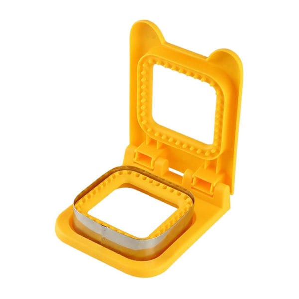 2 i 1 Smörgåsskärare och Förseglare Bröd Pannkakstillverkare Små Livsmedelsgodkända Material Enkel Rengöring DIY Avtagbar Kakform för Pojkar Flickor yellow square