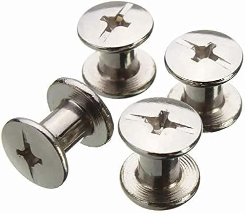 Bogbindingsskruer Chicago-skruer 100 stk. - M5x6mm til kreative hobbyer, læderarbejde, bogbinding osv.
