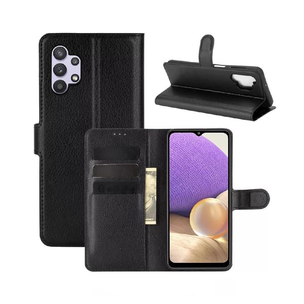 Samsung Galaxy A32 5G Pung Etui Magnet Rvelon - Sort PU Leather 110
