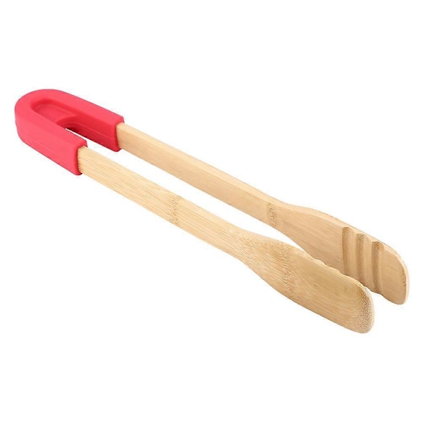 BBQ-klämma i trä Buffé Mat Tång Bröd Biff Kök Klämma Serveringsverktyg Red