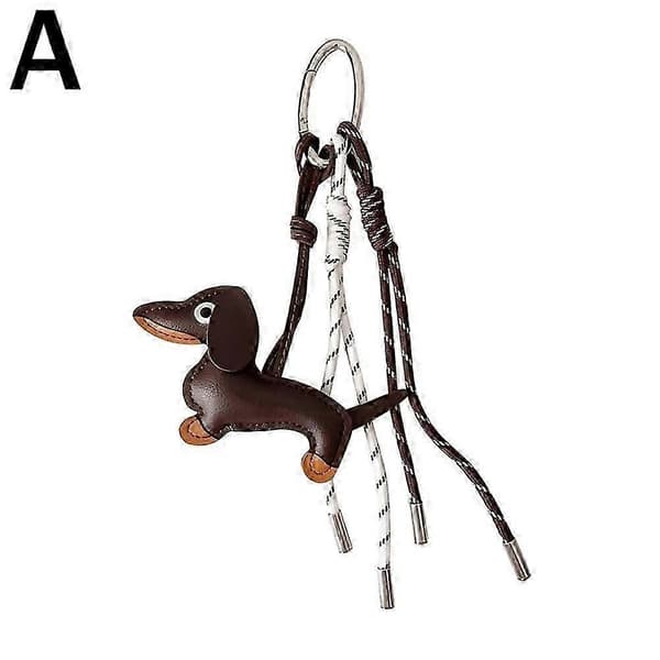 Flettet rebpose vedhæng nøglering vedhæng Ruths samme stil gravhund Brown