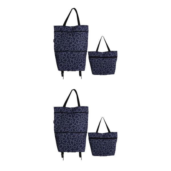 1/2/3 Indkøbsposer til mange formål Stor kapacitet og Mickey Sort Blomst Mickey Black Flower 2PCS