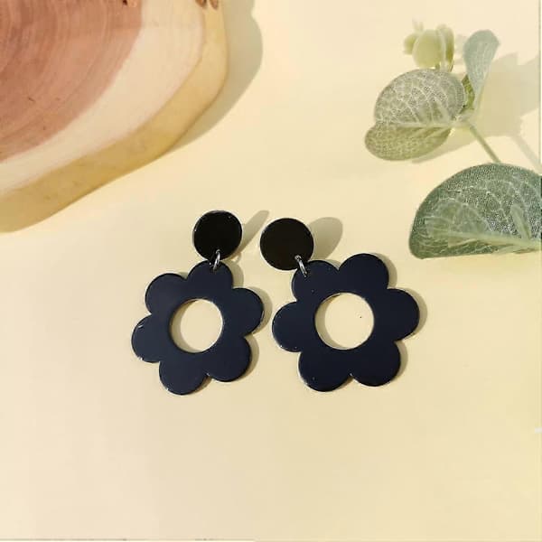 Fargerike Retro Blomster Øredobber Daisy Drop Øredobber Akryl Blomsterdesign