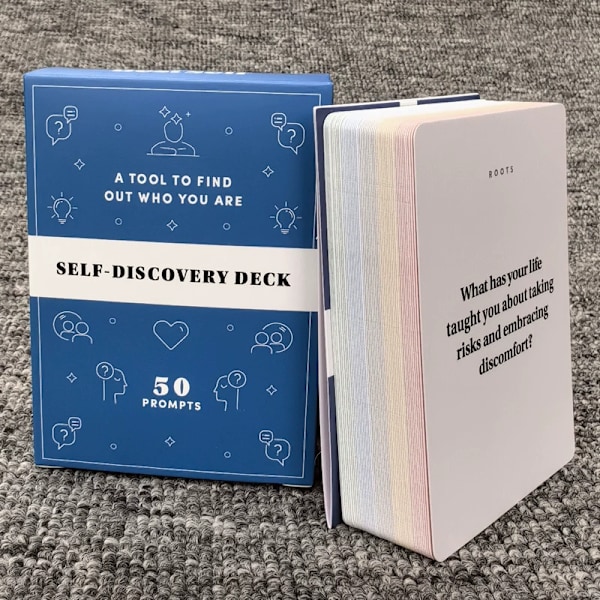 Intimitetskortlek från BestSelf, engelskt romantiskt par, kärleksfull dialog, spel, brädspel, kort Self-discovery deck Discovery Blue
