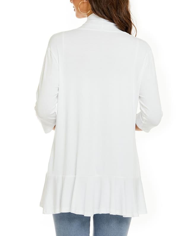 Dam sommar kofta lätt mjuk damtoppar Vit White 2XL