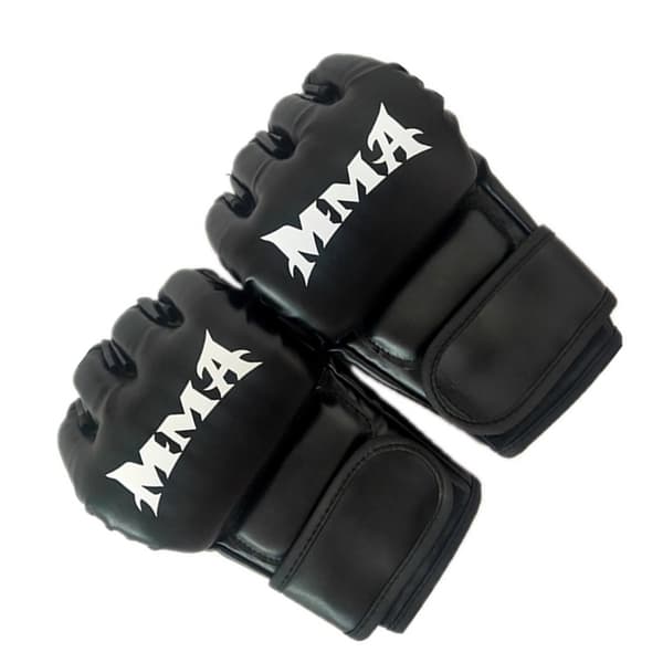 Halvfinger boksehandsker - MMA Sparring & Sandbag Træning Sort Black 166