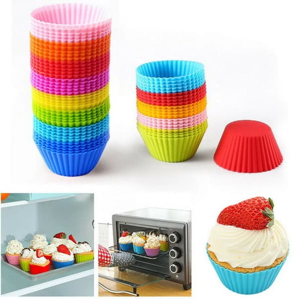 36X Silikone Muffinforme Cupcake Dessert Bageform Foringskopper Mini Muffins Bageforme