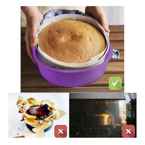 2-pack Cheesecake Pan Protector, vattenbadsskydd för 9, 9,5 tums rund springform, rund kaka Pink  Purple