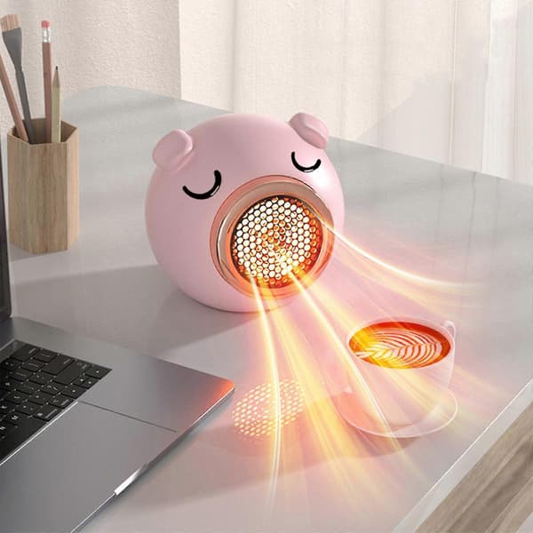 Ventilatorvarmer Udsalg - Bærbar Ventilatorvarmer med 2-Hastigheds Intelligent Temperaturkontrol - Bordventilatorvarmer Pink
