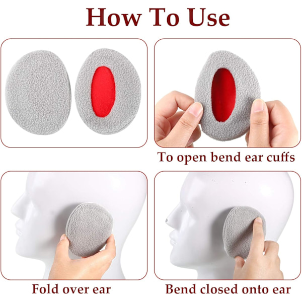 6 par Ear Muffs Bandless Fleece Öronvärmare Vinter Öronmuffar