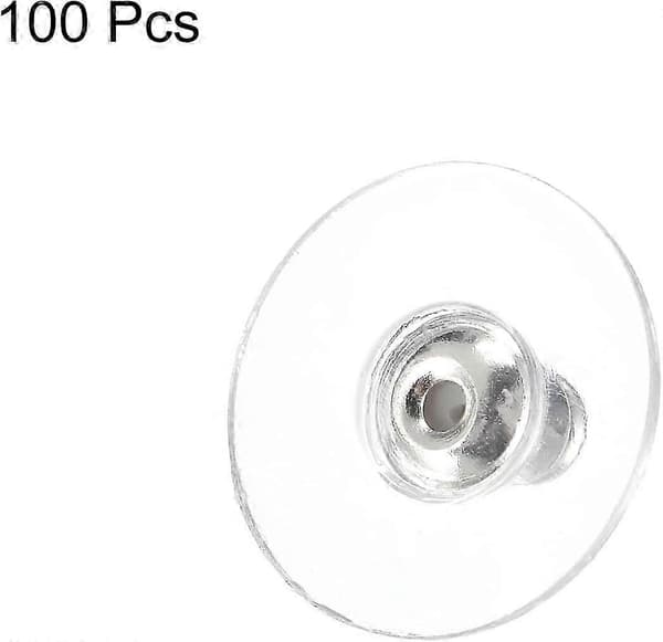 100 st silikonörhängesmutter, mjuka transparenta öronproppar ersättning med dyna