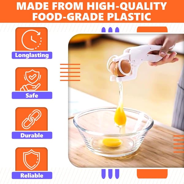 Eggeknekker for rå egg - Eggbryter Eggåpner Enhånds eggeknekker Eggeskallåpner