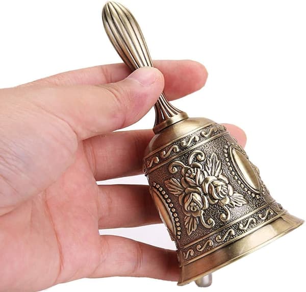 Retro Bell Antik Handklocka Brons Middagsklocka Restaurang Serviceklocka Mässingsklocka Bröllop Klassrum Kyrkklocka