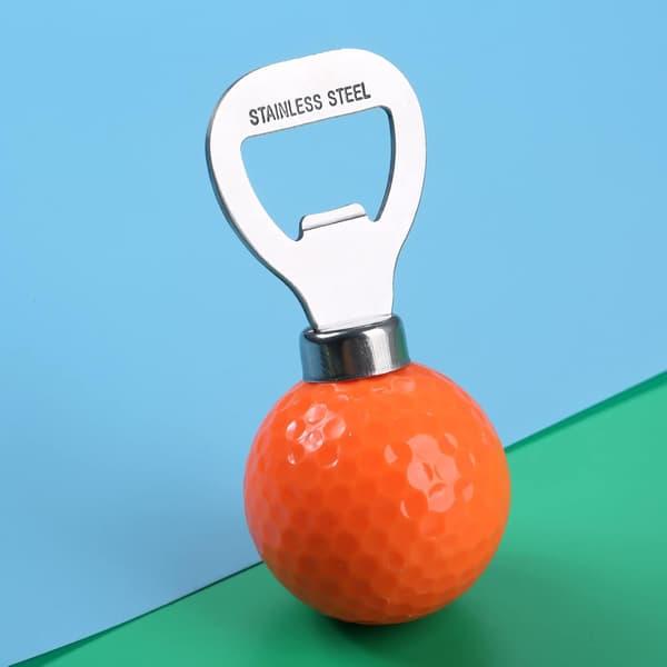 Ølflaskeåbner formet som en golfbold, 92,67 mm rustfrit stål-Orange Orange