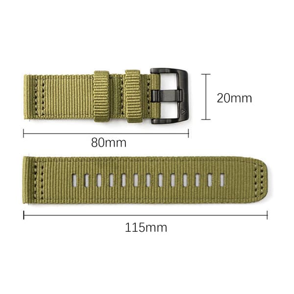 Nyloninen kellonranneke Garmin Forerunner 255/265/245 -älykellolle, vihreä S Green S