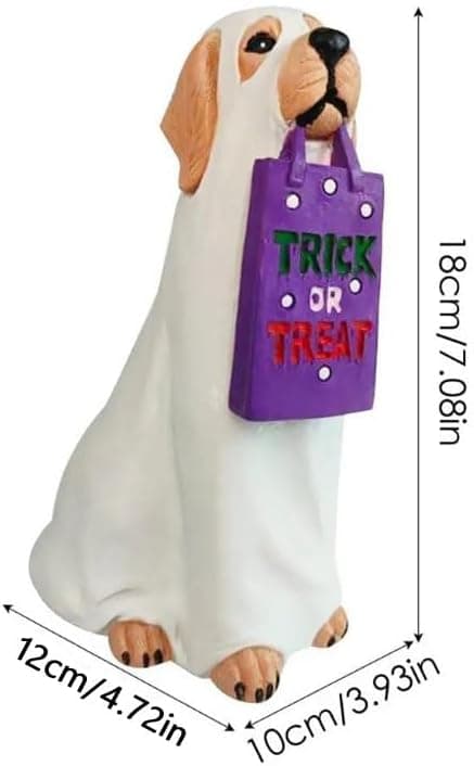 Halloween Spökhund Figur Spöke Golden Retriever Prydnad