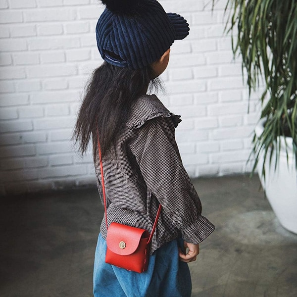 Enkel flickprinsessa crossbody-väska PU vattentät mini axelväska NO:8