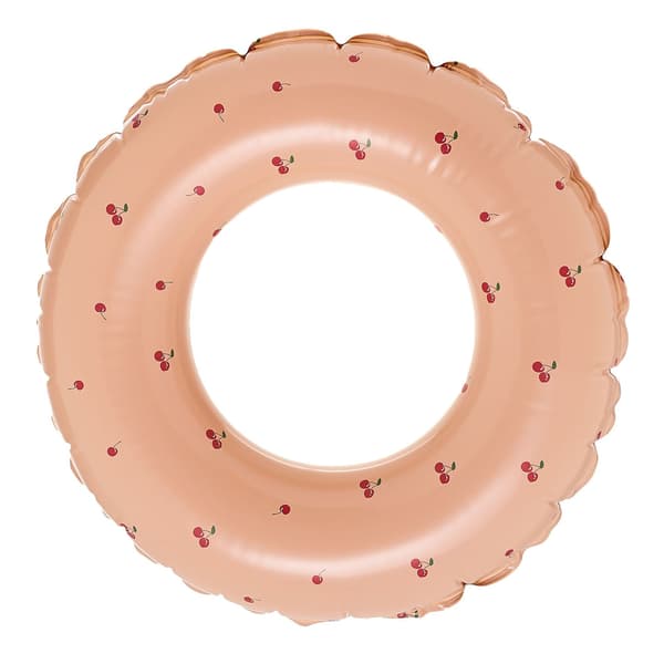 Uppblåsbar simring för barn, simring poolboj, retro randig PVC uppblåsbar boj poolboj Cherry Cherry Cherry Suitable for ages 2-4