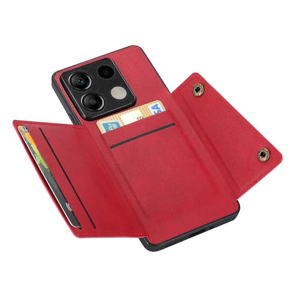 Xiaomi Redmi Note 13 5G -kotelo PU-nahka+TPU, pudotussuoja, korttipidike Style E