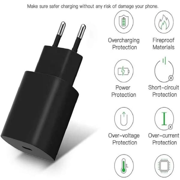 2 stk Samsung Oplader Hurtiglader - Adapter + Kabel 25W USB-C 2m Black black
