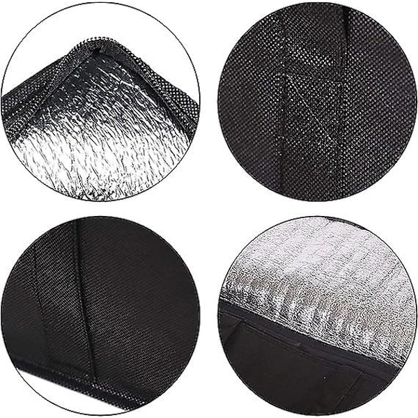 XL Isolerad Leveransväska - 41 x 33 x 26 cm - Varm eller Kall Matleveransväska för Camping, Fest, Bära Matvaror, Catering (Svart, Extra Stor)