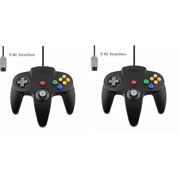 2-pack Klassisk Trådbunden N64-handkontroll Retrospel 64-bitars Spelhandkontroll Joystick Ersättningshandkontroll 09 2pcs