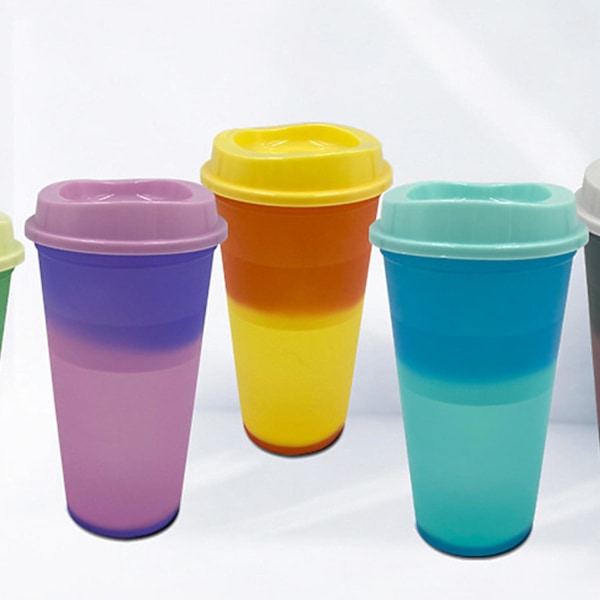 500ml Vattenflaska Stor Kapacitet Kreativ PP Färgskiftande Kaffe Juice Mugg för Daglig Användning Blue