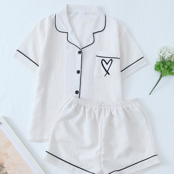 Kesäpyjama, lyhyet hihat ja shortsit 3 M