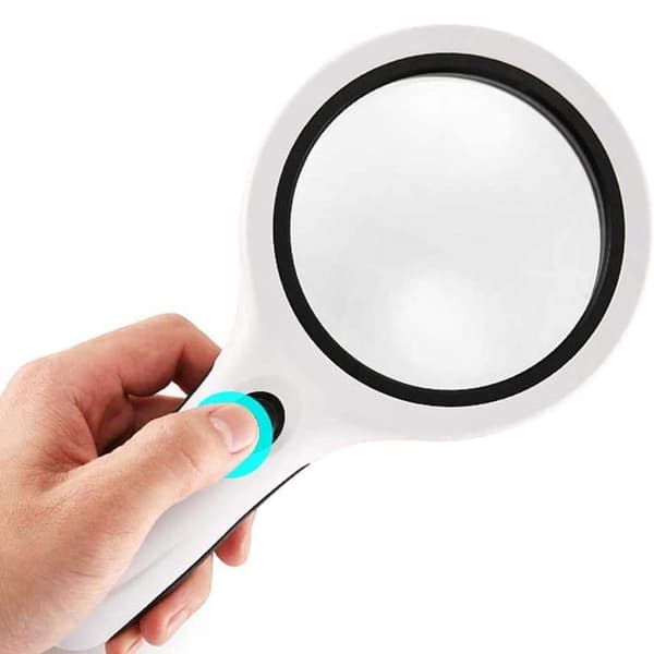 Forstørrelsesglas 4x med LED-lampe - Perfekt til læsning og arbejde hvid white