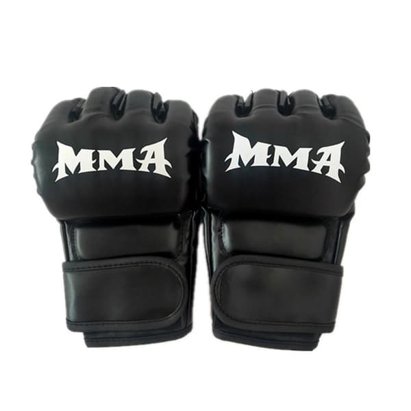 Halvfinger boksehandsker - MMA Sparring & Sandbag Træning Sort Black 166