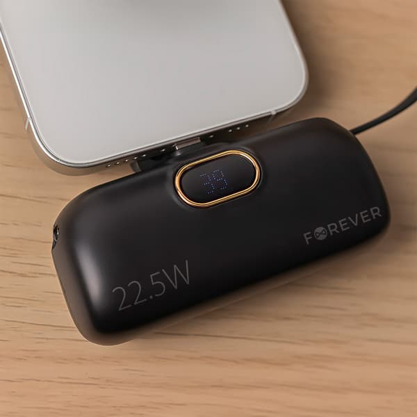 Forever mini powerbank MTB-100 22.5W 5000 mAh Lightning sort
