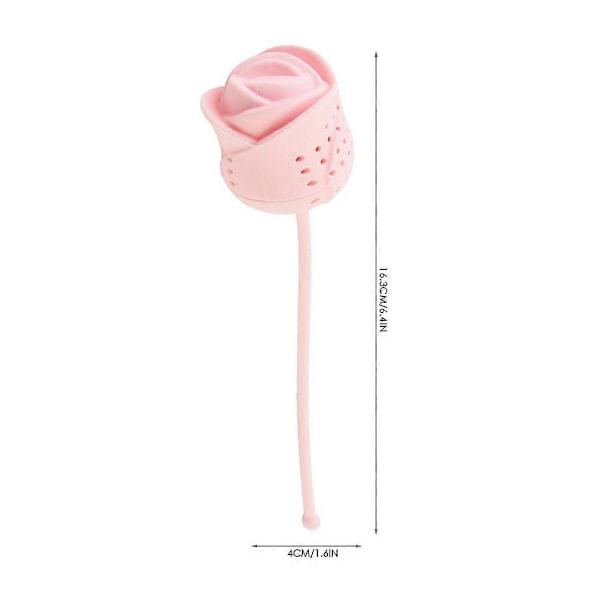 2 st Silikon Tesilar Lös Te Infuser Rosblomma Form Lösbladste Infuser Pink 16.3x4CM